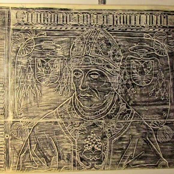 St. Michael, Bernkastel-Kues, Mosel River Germany 1967 Church Floor Rubbing